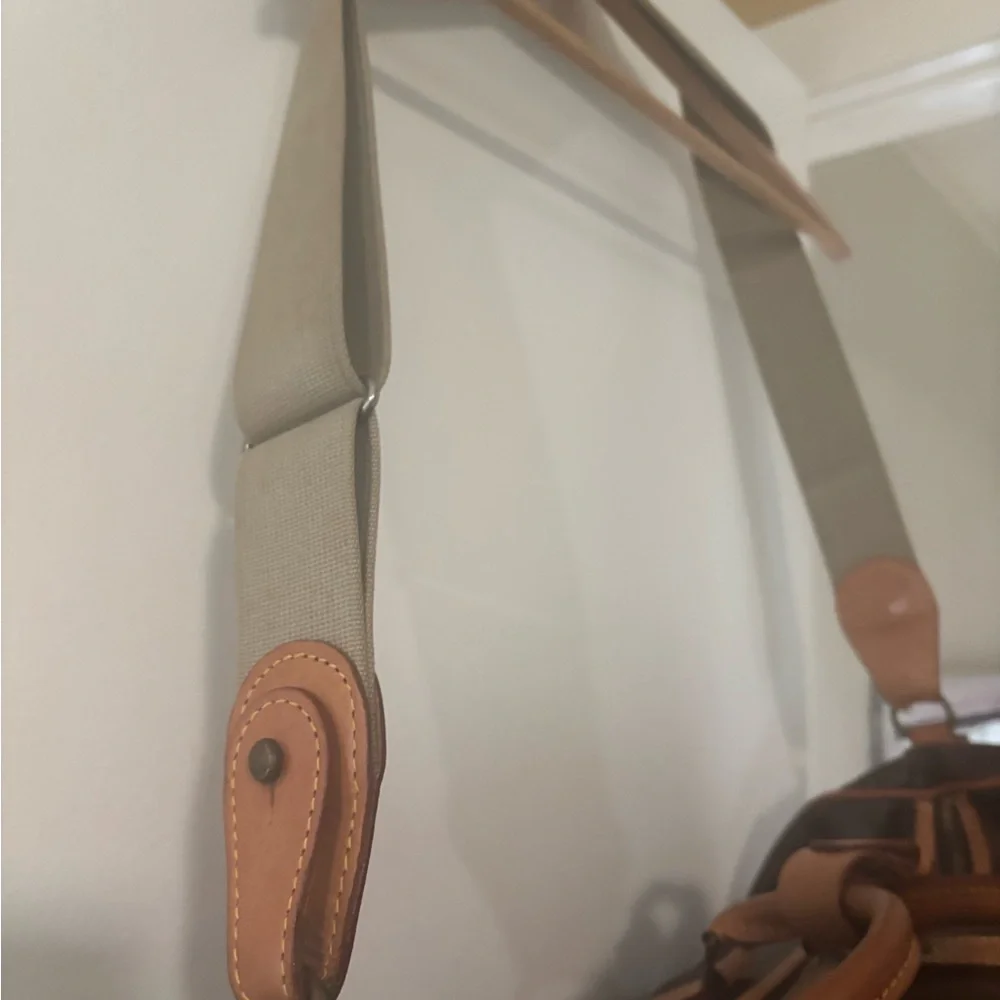 Louis Vuitton Brown Monogram Duffel Bag with Tan Leather